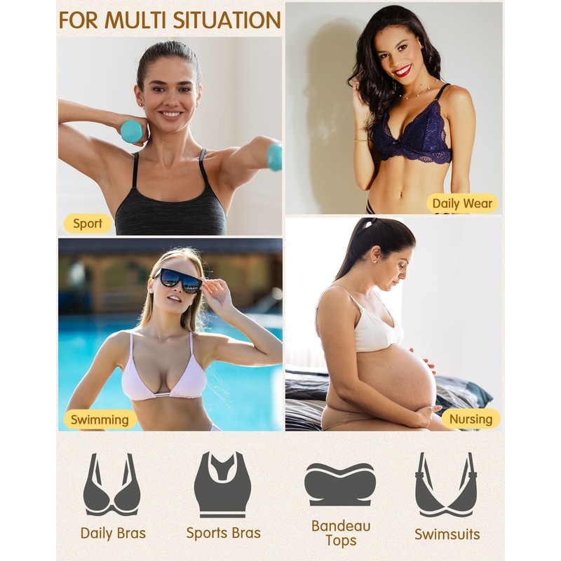 KSang Bra Pads Inserts 4 Pairs - Sewn Edges Breast