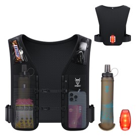 UTOBEST Running Vest 5L, Lightweight Reflective Running Hydration Pack for Men & Women, with a Bottle, Dual Adjustable Phone Holder Vest for Marathon, Trail Running, and Night Runs, M