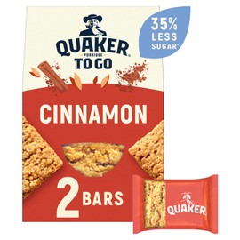 Quaker Porridge To Go Cinnamon Breakfast Bars, 2 x 55g