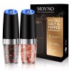 MOVNO 2Pcs Gravity Electric Salt and Pepper Grinder Set, Battery