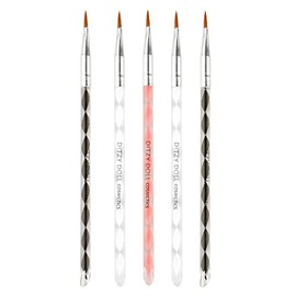 DITZY DOLL 5 PACK NAIL ART BRUSHES - Acrylics Design Nails Tool Kit Set Art UV Gel DIY Reusable Builder Brushes