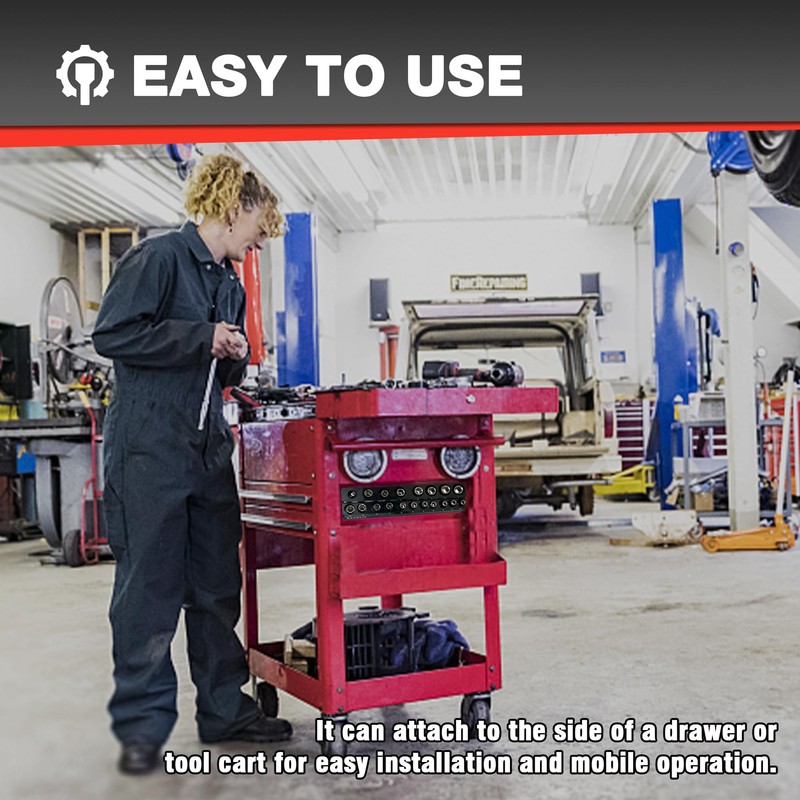 EACELIY 2Pcs 1/2" Magnetic Socket Organizer Set,SAE & Metric Socket