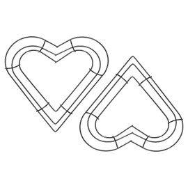 PATIKIL 8 Inch Christmas Wire Wreath Frame, 2 Pcs Metal Heart Shape Dream Catcher Rings Macrame Wreath Floral Hoop for Home Car DIY Craft Wedding Wall Hanging Decorations, Black