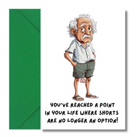 Funny Birthday Card For Men Shorts No Longer An Option Offensive Message Dad Husband Him