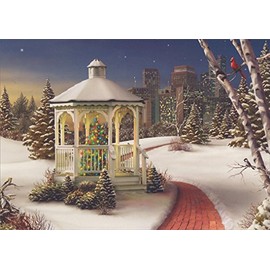 Gazebo with Red Brick Path - Box of 18 Alan Giana Christmas Cards