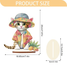 JISHSHAY Cat Diamond Art Kits for Adults Tabletop Decor Diamond Painting Accessories Bookcase Decor Diamond Art Accessories Office Shelf Decorations Diamond Painting Kits for Adults Home Decorations