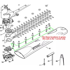 Stihl HS46, HS56 Petrol Hedge Trimmers Spline Screw, M5x25-10.9, 9022-346-1050