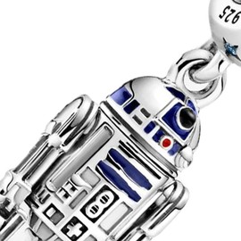 ZURWTCH Star War series Dangle Charms Fit Women Bracelet Necklaces Fashion Gifts 925 Sterling Silver DIY Jewelry (R2D2 Dangle Charm 0321)