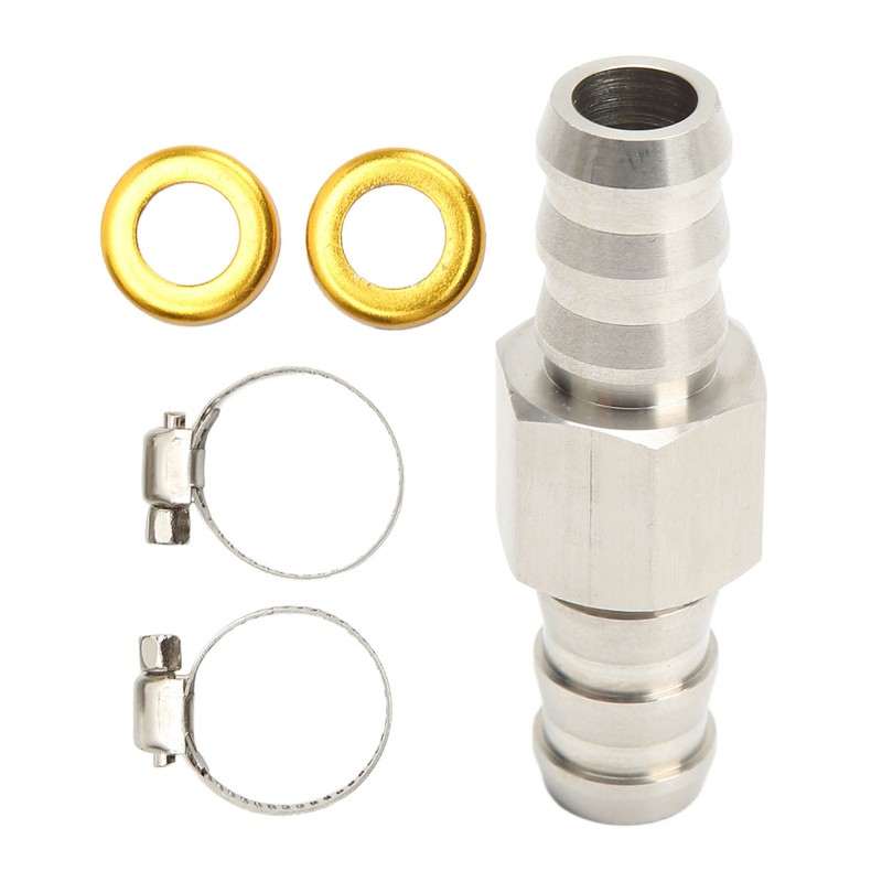 Fuel Line T Fitting Adapter 304 Stainless Steel Pressure Gauge