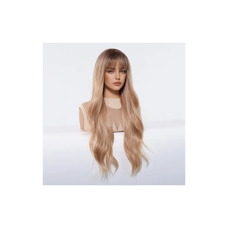 Pelucas De Mujer Dama Larga Y Ondulada Rubio Cabello Natural
