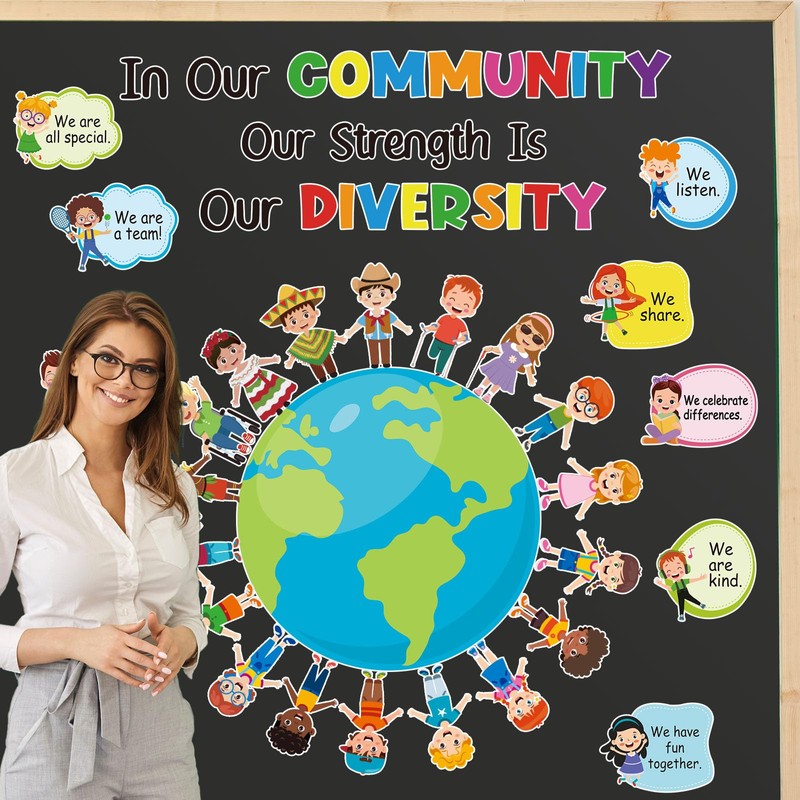 Our Diversity is Our Strength Bulletin Board Decorations Set Diversity
