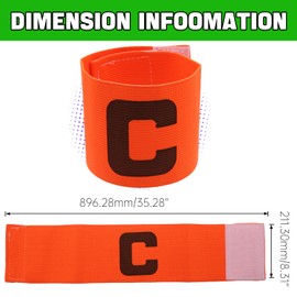 Qimoo 10Pcs Orange Soccer Captain Armband, Nylon Elastic Protective Soccer Bands Adjustable Football Arm Bands C Arm Band for Youth Adult Sports Training