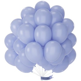 PartyWoo Dusty Blue Purple Balloons 50 pcs 12 Inch Periwinkle Lavender Latex Helium Balloons for Graduation Baby Shower Gender Reveal Wedding Butterfly Birthday Party Decorations Blue-F49