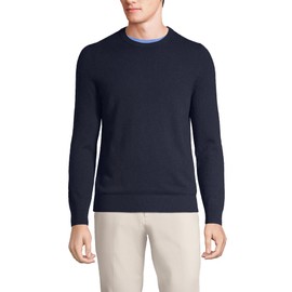 Lands' End Mens Fine Gauge Cashmere Sweater Radiant Navy Regular Small
