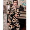 SWOMOG Men Pajamas Matching Pajamas Set Satin Pj Set Long