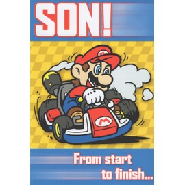 Mario Kart Mario Happy Birthday Card for Son... From Start to Finish... Hope Your Birthday is Nonstop Fun!