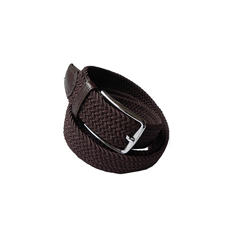 LisaModa Unisex Stretch Braided Belt in Many Colours - brown,