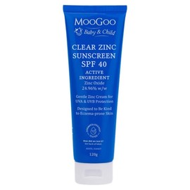 Moogoo Buy MooGoo Baby and Child Clear Zinc Sunscreen SPF 40 120g Online