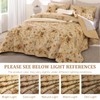 Dobuyly Fall Quilt Set Queen Size, Khaki Floral Bedspreads Coverlet