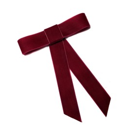 EmilyRose Couture Large Velvet Hair Bow Collection (Barrette, Wine Red)