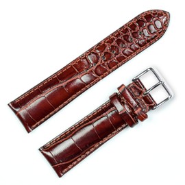 deBeer Crocodile Grain Watchband (Chrono) Havana 16mm Watch band