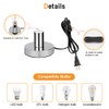 Helunsi Industrial Table Lamp Base, Silver E26 E27 Lamp Base