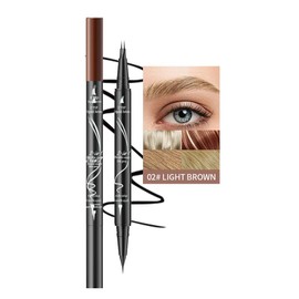 WAJJYM Eyebrow Pen,Microblading Eyebrow Pen,Magical 2-in-1 Dual-Ended Eye Brow Pencils,2-Fork-Tip & Precise BrushPrecise,Shapes,Defines,Fills Brows,Contours,Combs,Tames,Long-Lasting,Light Brown