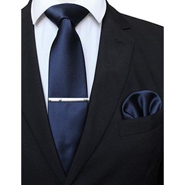 Jemigins Men's Necktie, Washable, Pin and Handkerchief Included, Business, High Quality Material, Job Hunting, After-parties, Weddings, Parties, Entrance Ceremonies, Father's Day, Present, Ceremonial