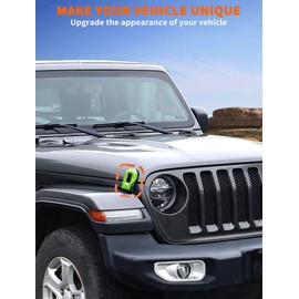 Savadicar 2-Piece Green Hood Latch Trim Cover for Jeep Wrangler JL JLU 4xe & Gladiator JT 2018-Present – Exterior Decorative Upgrade Accessories