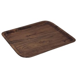 QIQAA Acacia Wood Serving Tray - Wood Trays for Home Decor, Platters for Serving Food, Wood Charcuterie Board Wooden Platter, Food Safe Linseed Oil Sealed | No Cracks (Set of 2 Medium)