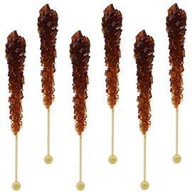 Fruidles Rock Candy Lollipops Pops Candy Suckers, Color and Flavor Assortment, Individually Wrapped, 6.5" (Maple, 6-Pack)