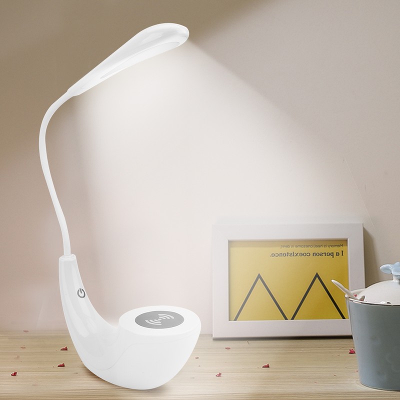 USB Wireless Charging Desk Reading LED Light Studyroom Table Night