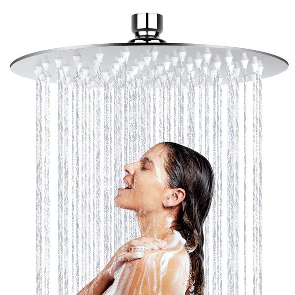 Regendusche 20cm Duschkopf aus Edelstahl 304, Hochdruck, Wassersparend, 360° Verstellbar,