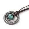 S.W.P Stone Men's Necklace Ring Natural Stone Leather, Gemstone