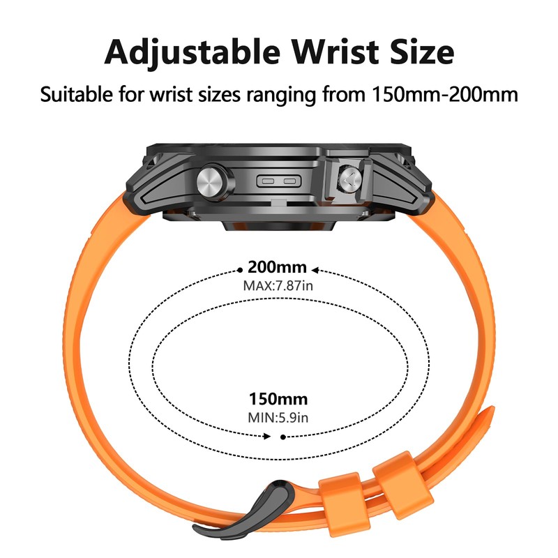 MDBBLBM Silicone WatchBand Compatible With Fenix 8 AMOLED 43mm/7S/6S/5S, 20mm