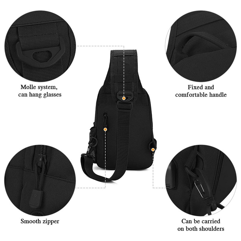 HUNTVP Tactical Chest Bag Molle Chest Sling Pack Backpack with