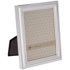 Lawrence FRAMES 510745 4 x 5-Inch Silver Plated Metal Photo Frame with Delicate Beads, Silver