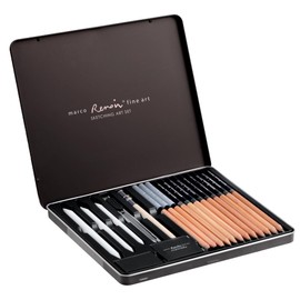 MARCO Sketch Drawing Pencil Set 19 Pieces Sketching Set Beginners Ideal for Shading for Drawing, Sketching for Artists, Adults, Teenagers (19 Pieces)