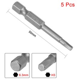 uxcell 5 Pcs H3 Magnetic Hex Head Screwdriver Bits, 1/4 Inch Hex Shank 2-inch Length S2 Power Tools