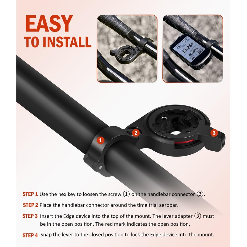 Bicycle 22.2mm TT Handlebar Computer Mount for Garmin Edge GPS