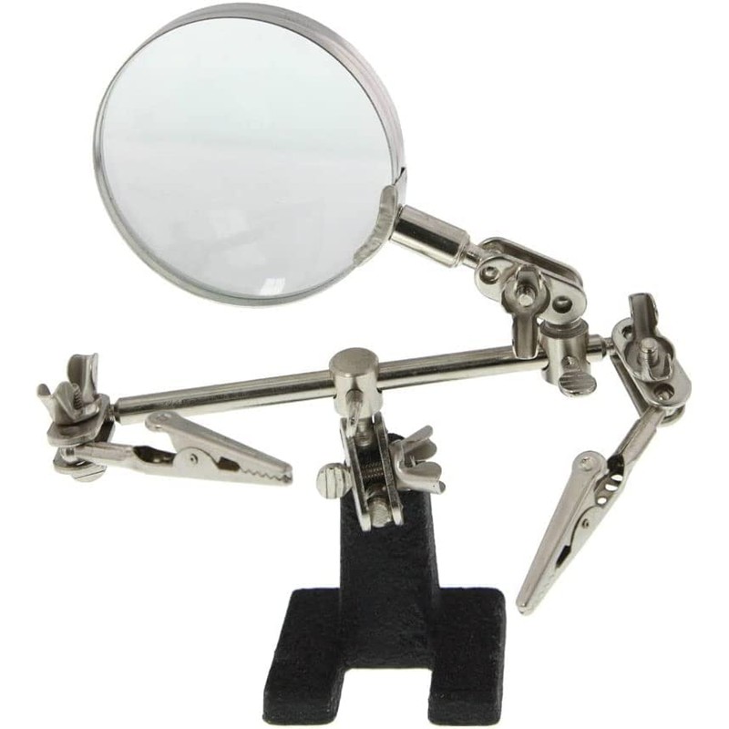 WWZMDiB Helping Hand Magnifier Adjustable 5X Magnifying Glass,with Dual Adjustable