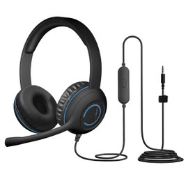 Cyber Acoustics 3.5mm Stereo Headset (AC-5002-5) – Durable, Crisp, and Clear Communication in Classrooms and at Home - 5 Pack