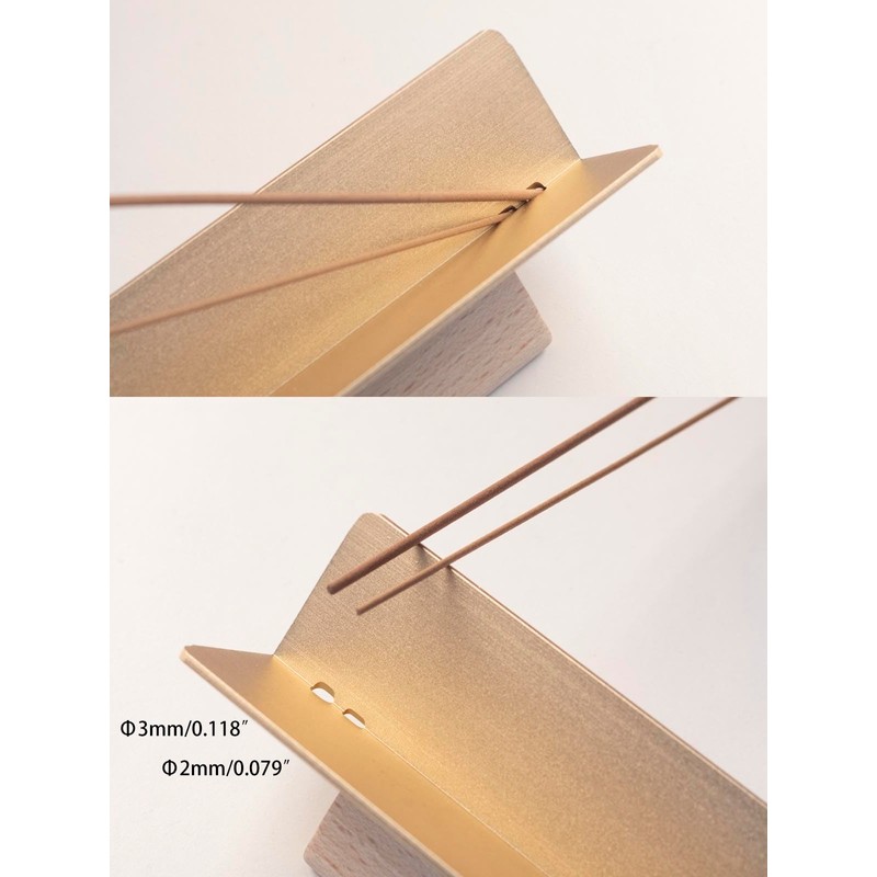 Incense Burner Stick Holder with 2 Holes, Aluminum Alloy Ash