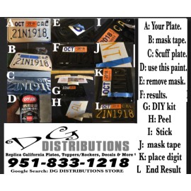 dgdistributions California motorcycle license plate restore or transform