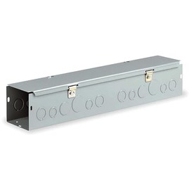 Wiegmann HS444 NEMA 1 Combination Hinge/Screw Cover Wireway with Knockouts, Steel, 4" x 4" x 48"