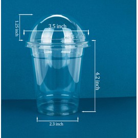 Golden Apple Cup series, 12oz-50sets Plastic clear cups with Dome lid no hole