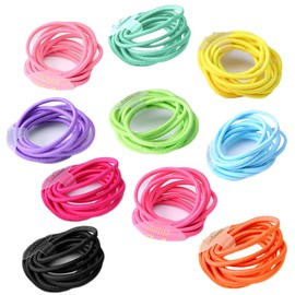 Hair Rubber Children's Hair Rubber Baby Hair Rubber Small Kids Hair Accessories Girls Hair Ornaments Colorful (HG01 Set of 10 Colors x 10 Pieces)
