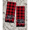 St Nick Holiday Buffalo Plaid Hand Towels Farmhouse Bear Mama