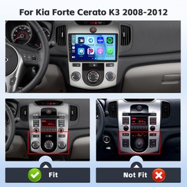 4+64G Android 15 Car Radio for Kia Forte Cerato K3 2008-2012 with Wireless Carplay Android Auto, 9’’ IPS 1280 * 720 Touchscreen for Forte Car Play Stereo with Bluetooth 5.0 DSP GPS WiFi Dual USB