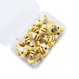 JIHUOO Pack of 30 Bee Thumbtacks Pins Decorative Card Nail Push Pins for Photos Wall